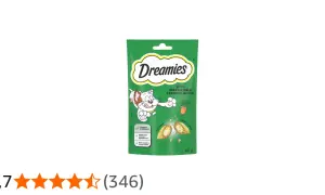 Dreamies z kocimiętką, chrupiące na zewnątrz, miękkie w środku. Idealne przysmaki dla Twojego kota, by spełniały jego kocie marzenia.